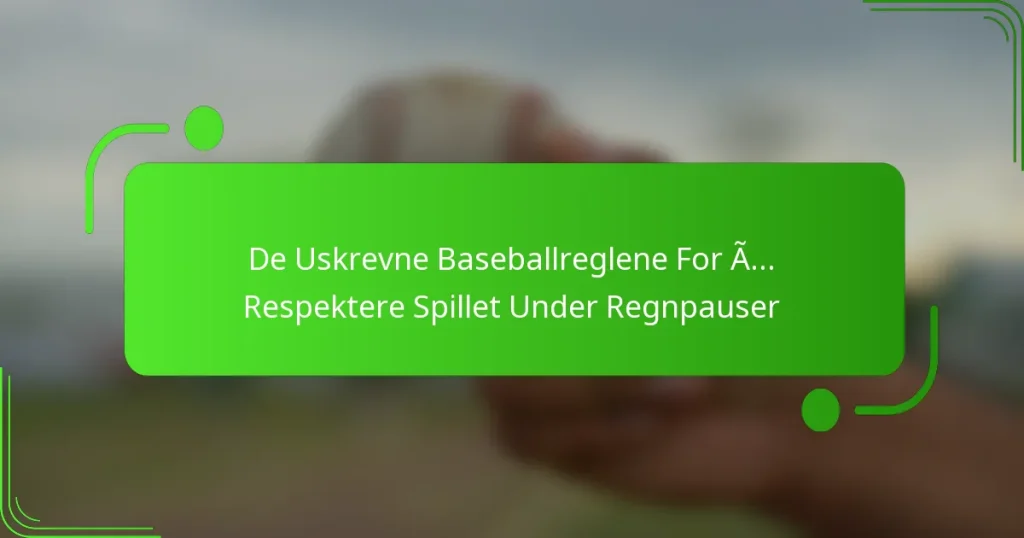 De Uskrevne Baseballreglene For Å Respektere Spillet Under Regnpauser