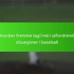 Hvordan fremme lagånd i utfordrende situasjoner i baseball