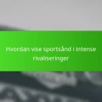 Hvordan vise sportsånd i intense rivaliseringer