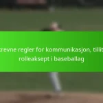 Uskrevne regler for kommunikasjon, tillit og rolleaksept i baseballag