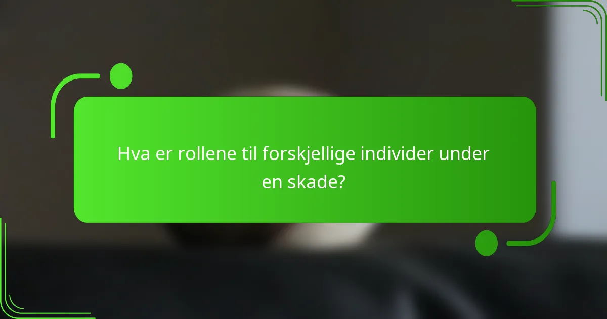 Hva er rollene til forskjellige individer under en skade?